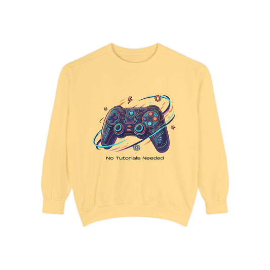 Women's Retro Space Gamer Sweatshirt — 'Pro Tutorials Newbieclan' Controller Graphic