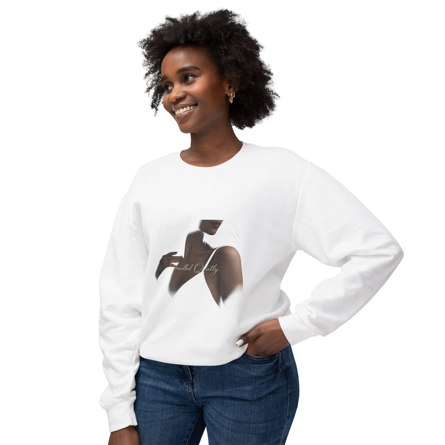 Women's Minimal Silhouette Crewneck Sweatshirt — Touch of Elegance Graphic