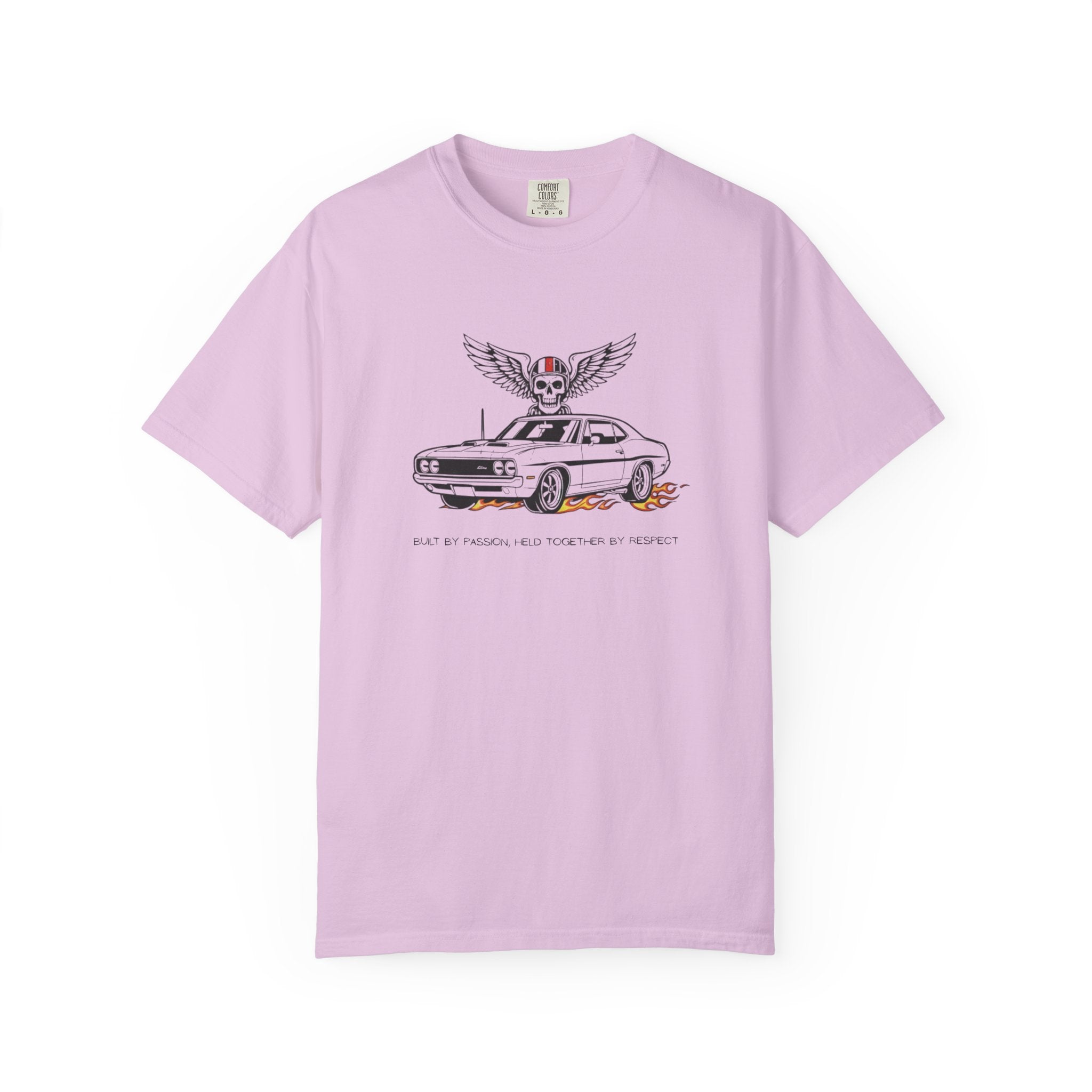 Car Skull Tee — Winged Skull with Muscle Car Graphic