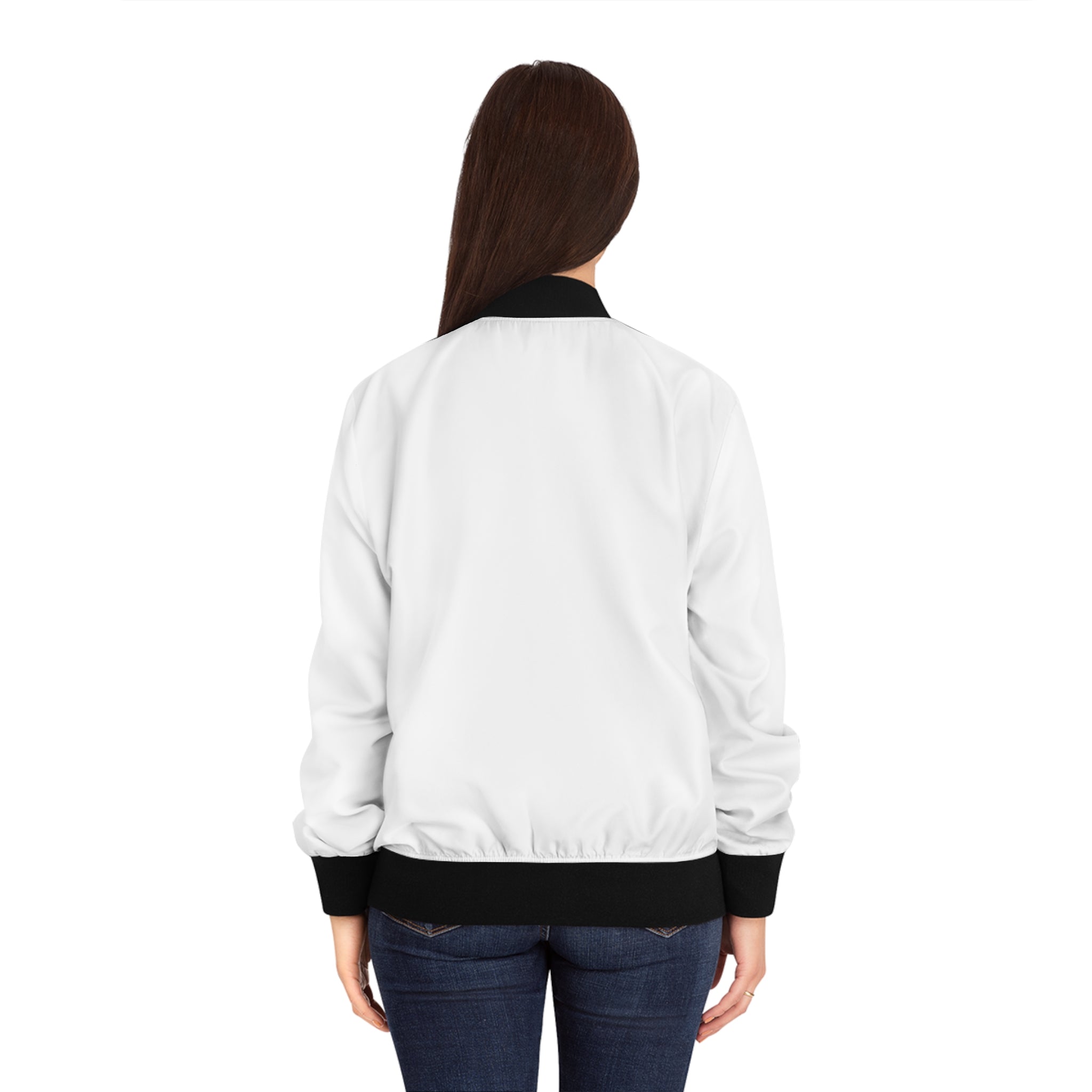 Women's Bomber Jacket — Minimal Silhouette Art Graphic