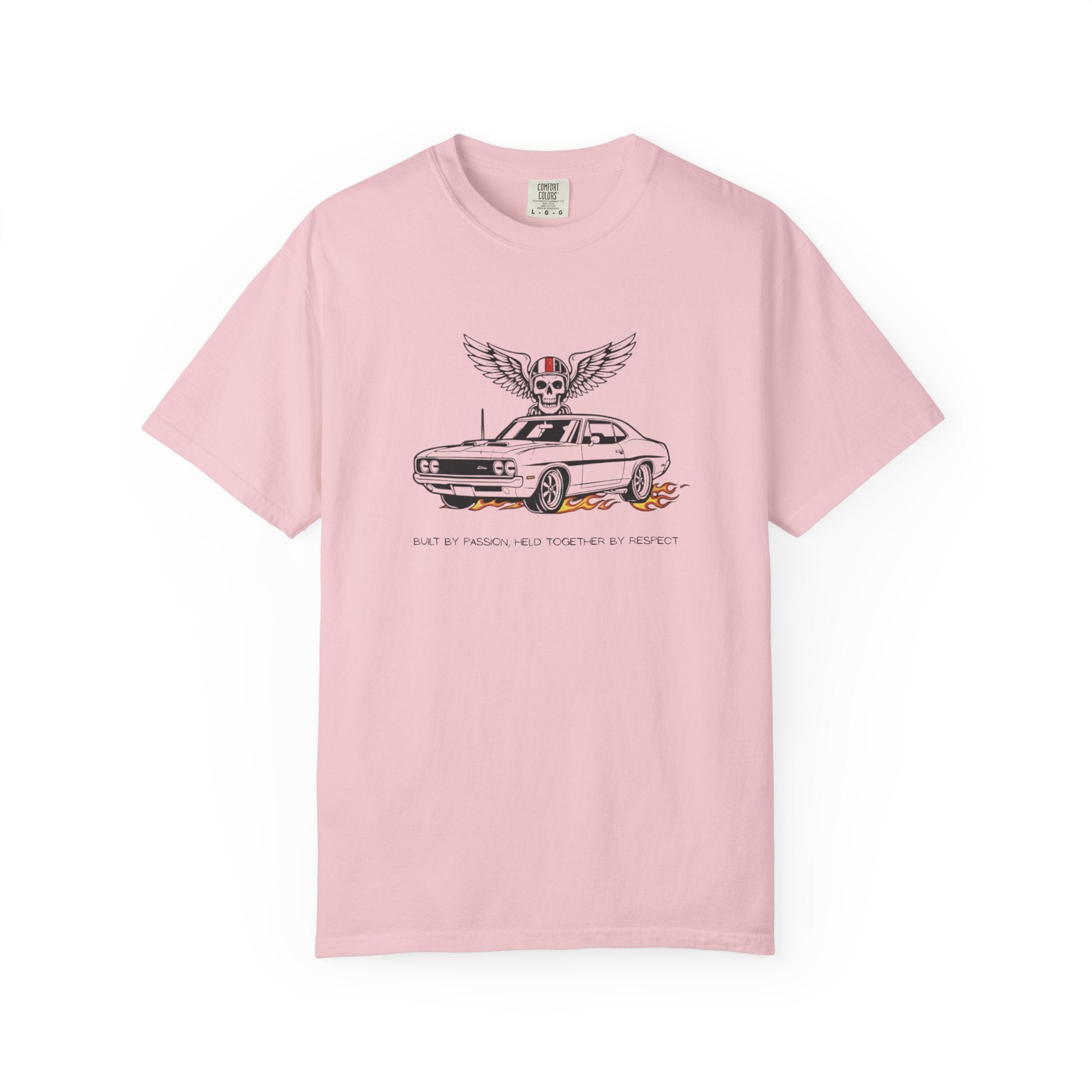 Car Skull Tee — Winged Skull with Muscle Car Graphic