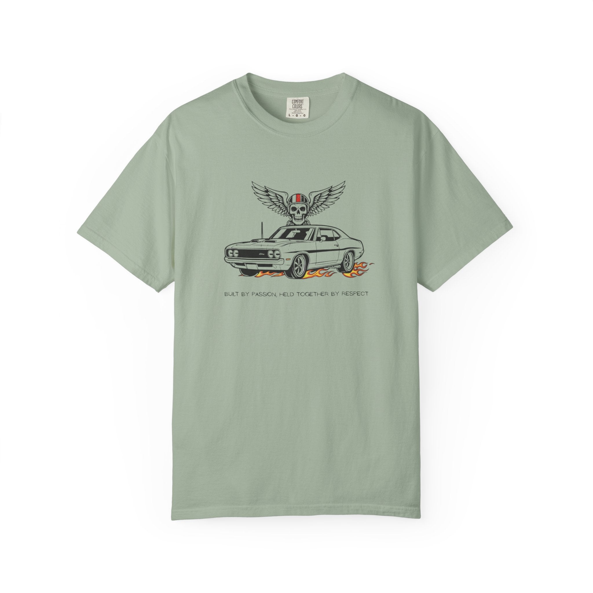 Car Skull Tee — Winged Skull with Muscle Car Graphic