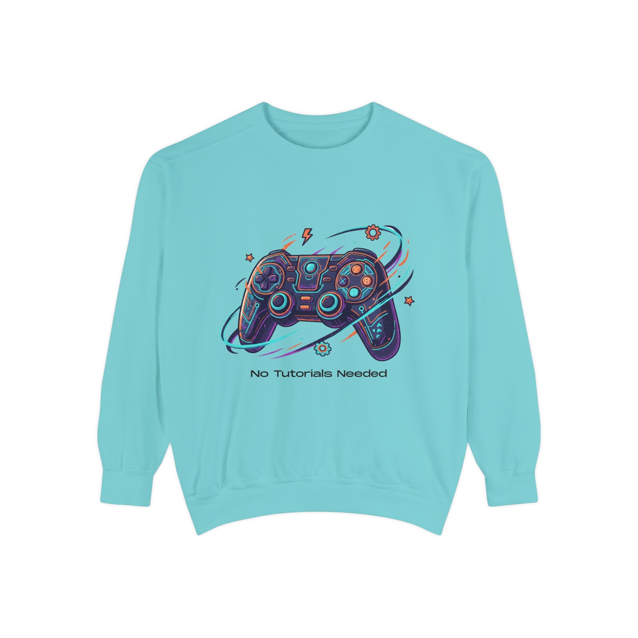 Retro Space Gamer Sweatshirt — 'Pro Tutorials Newbieclan' Controller Graphic
