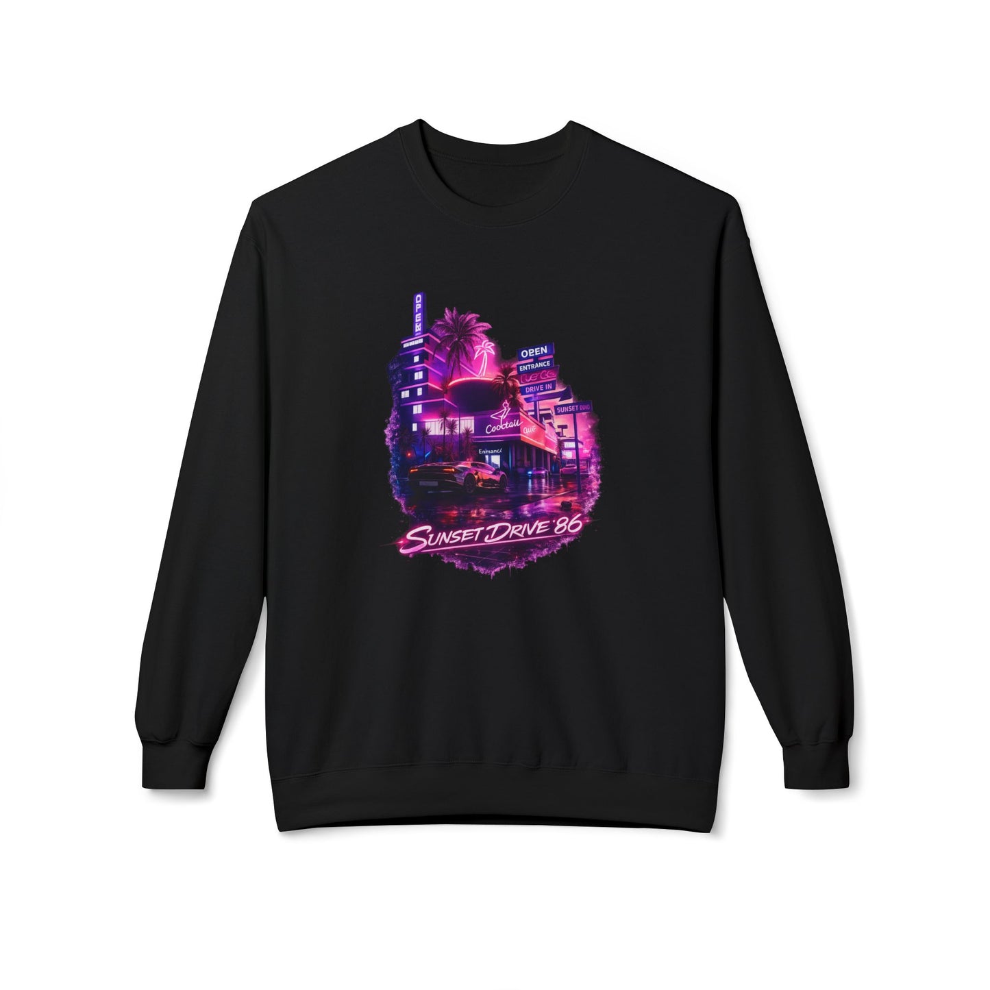 Women's Retro Sunset Drive Crewneck Sweatshirt