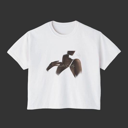 Women's Minimal Silhouette Boxy Tee — Elegant Neutral Graphic for Women