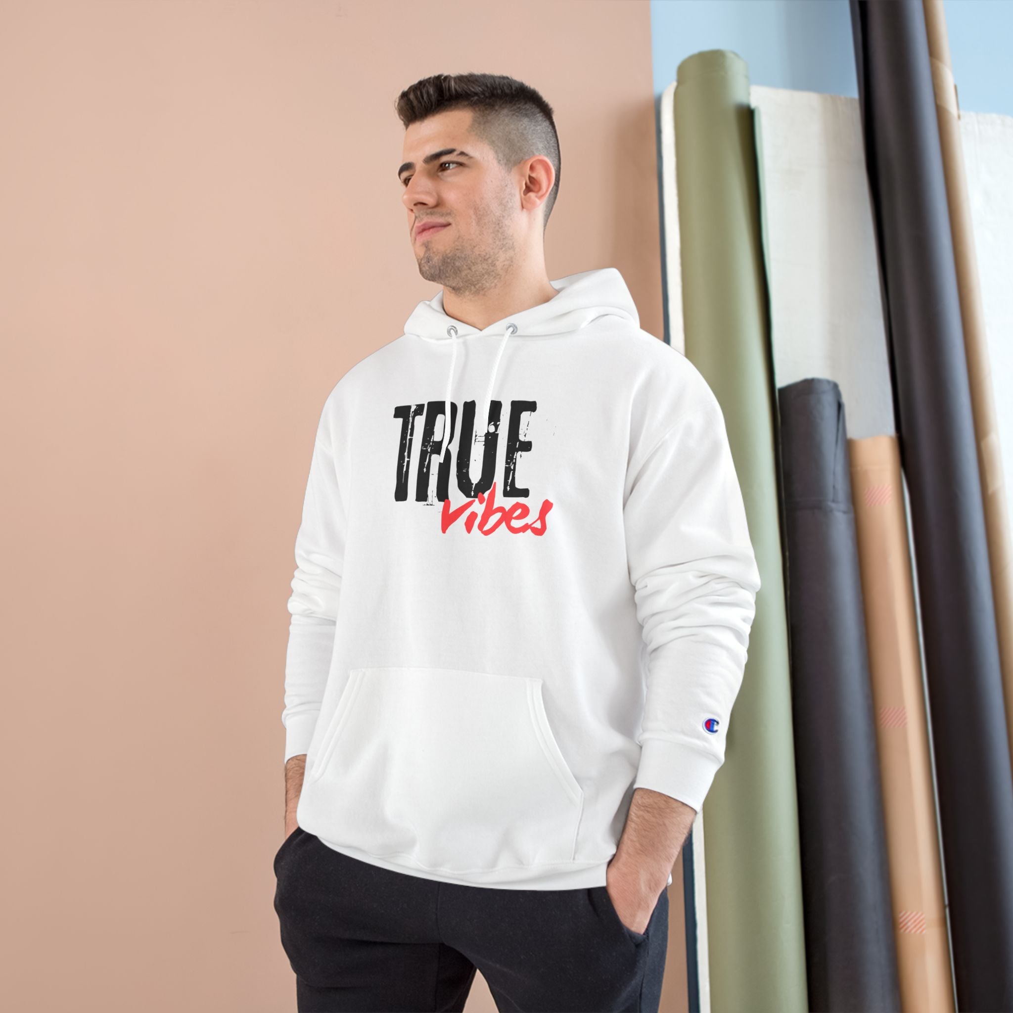 True Vibes Hoodie — Champion Style Graphic Hoodie