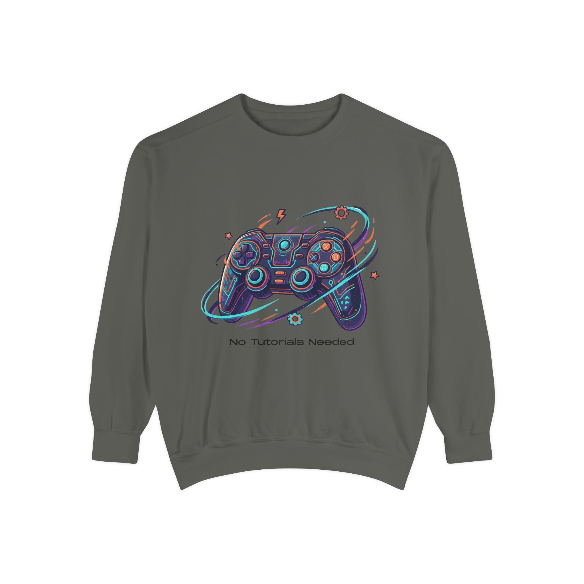 Retro Space Gamer Sweatshirt — 'Pro Tutorials Newbieclan' Controller Graphic