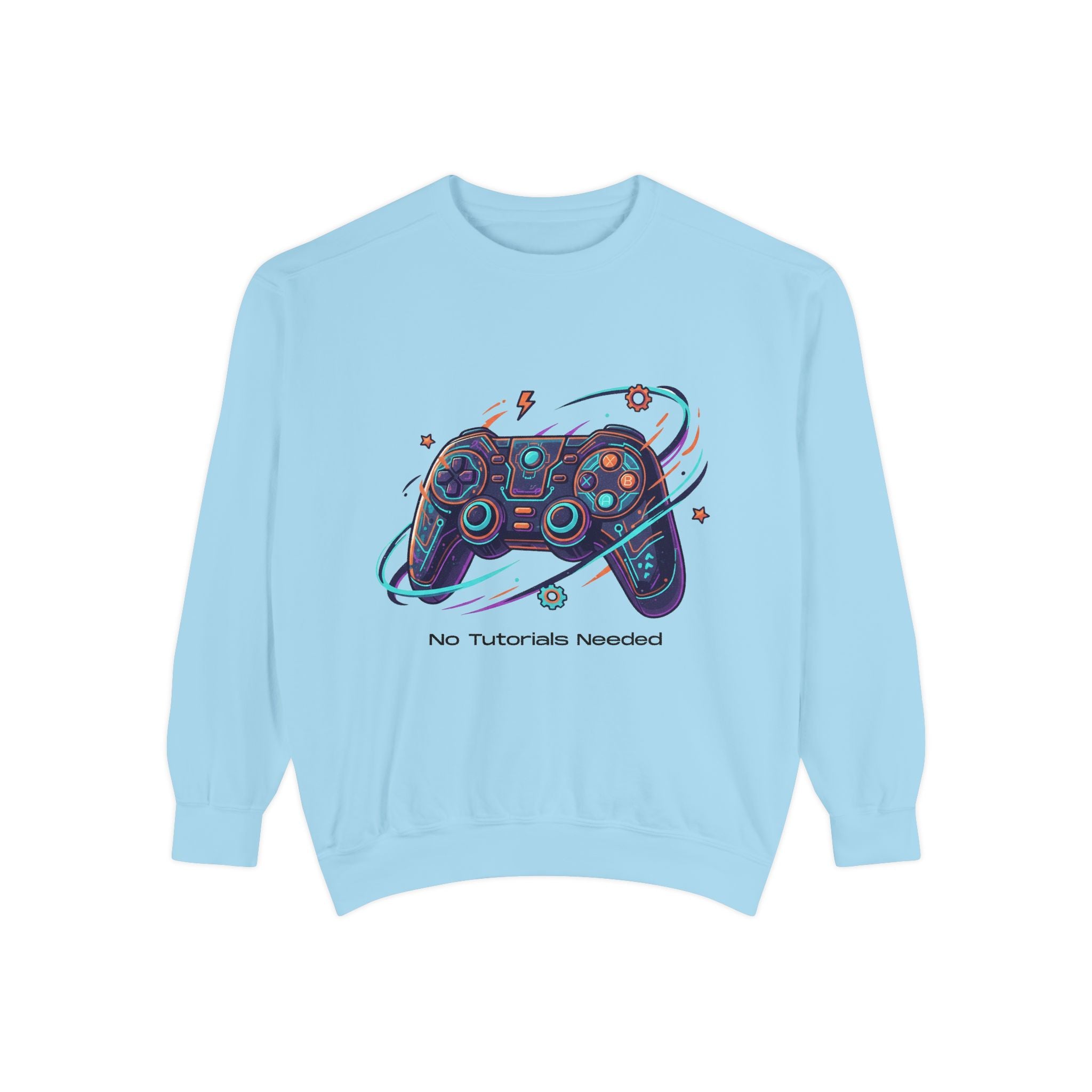 Retro Space Gamer Sweatshirt — 'Pro Tutorials Newbieclan' Controller Graphic