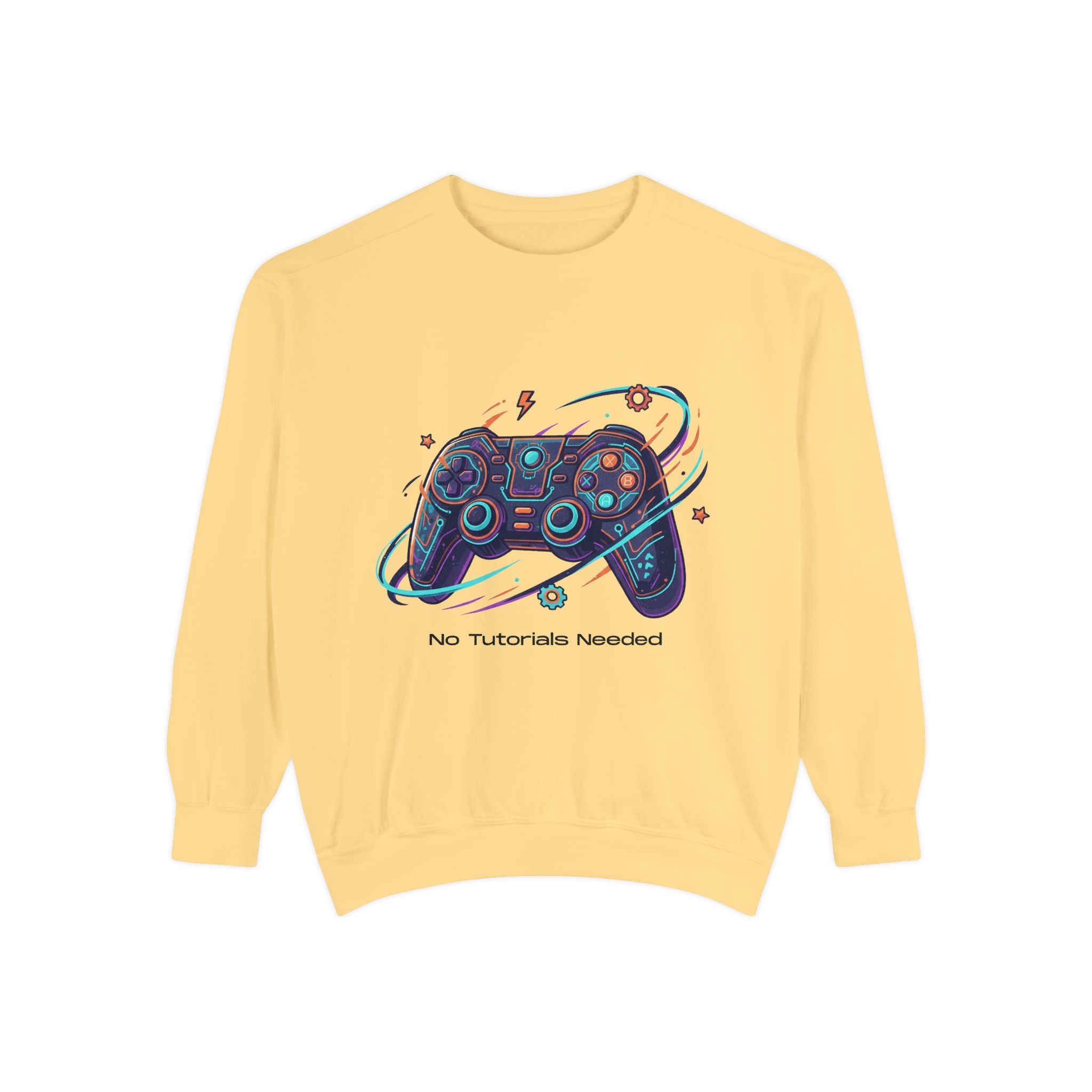Retro Space Gamer Sweatshirt — 'Pro Tutorials Newbieclan' Controller Graphic