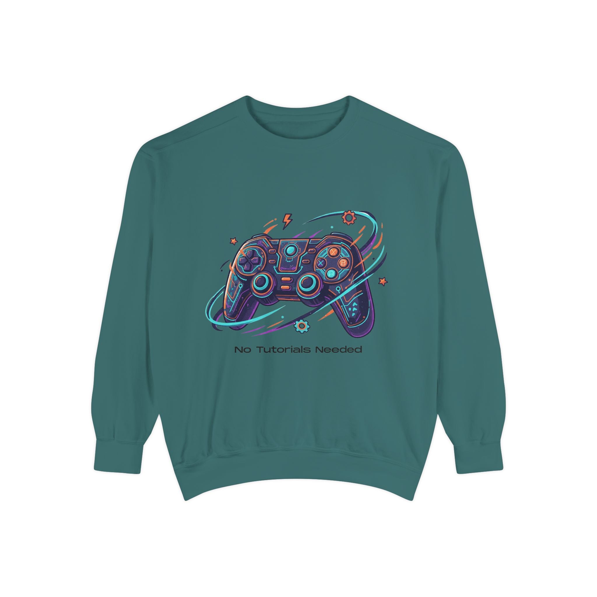 Retro Space Gamer Sweatshirt — 'Pro Tutorials Newbieclan' Controller Graphic
