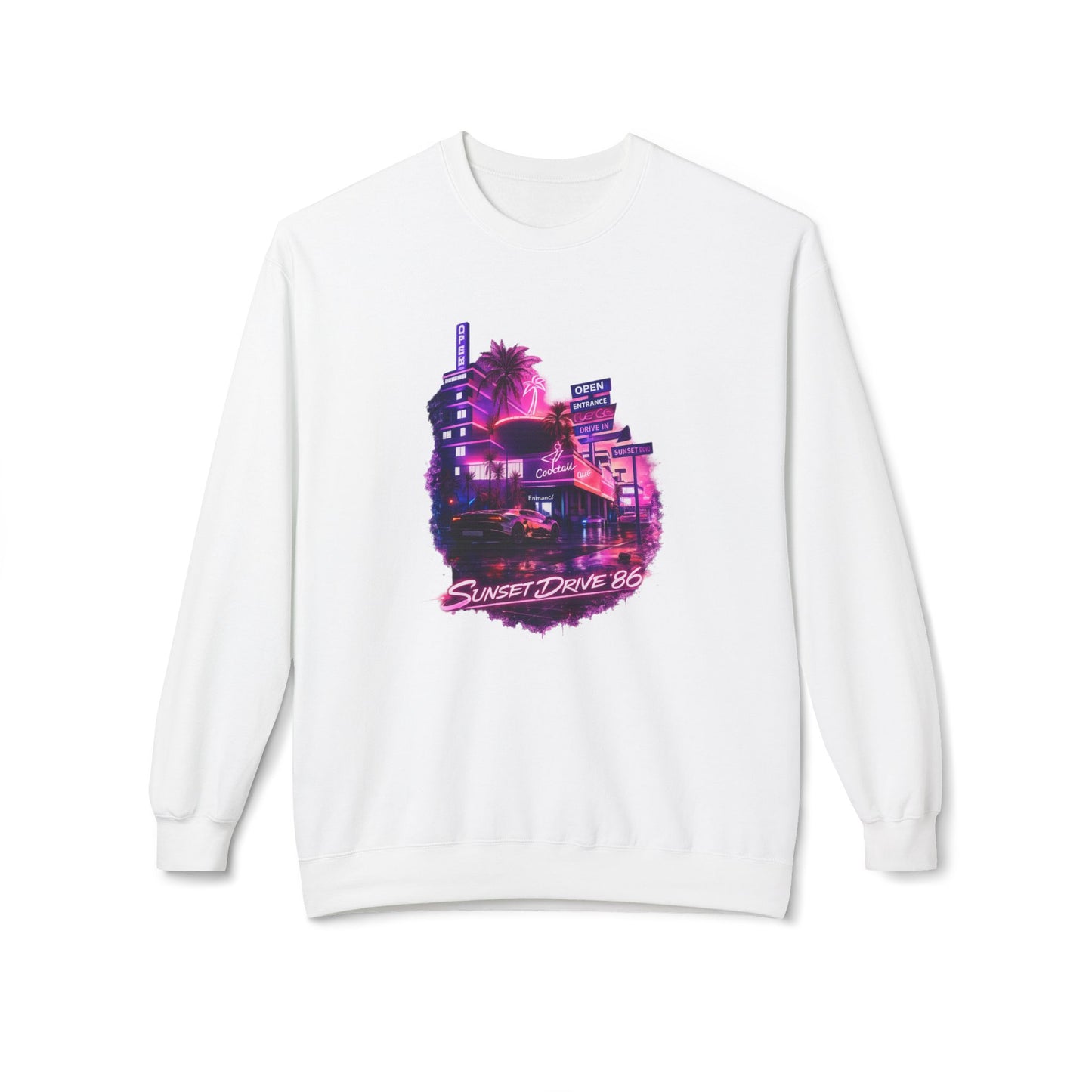 Women's Retro Sunset Drive Crewneck Sweatshirt