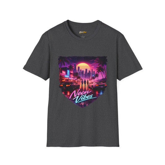 Men's Neon Vibes Retro Sunset T-Shirt