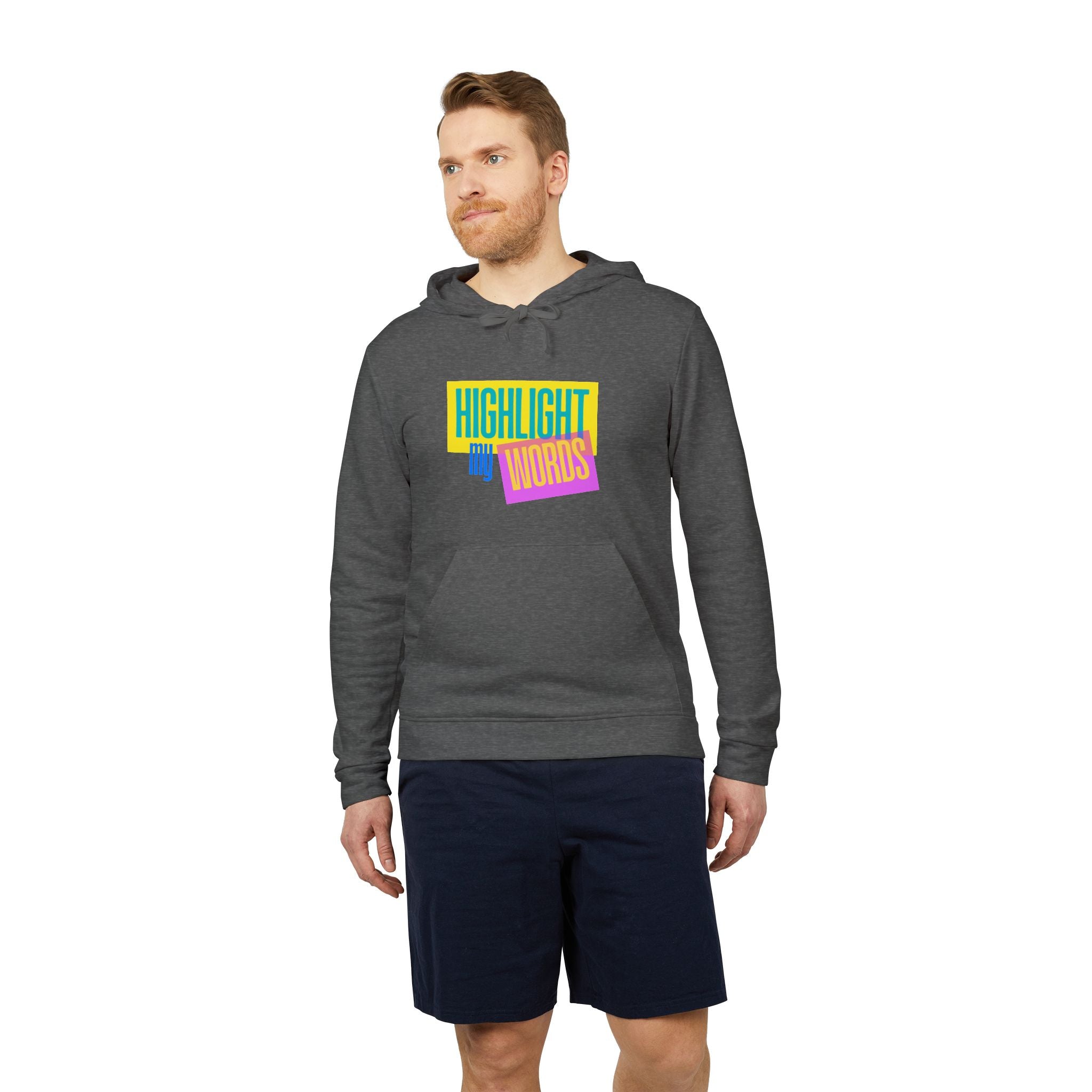 Highlight Words Graphic Hoodie — Neon City Text Print